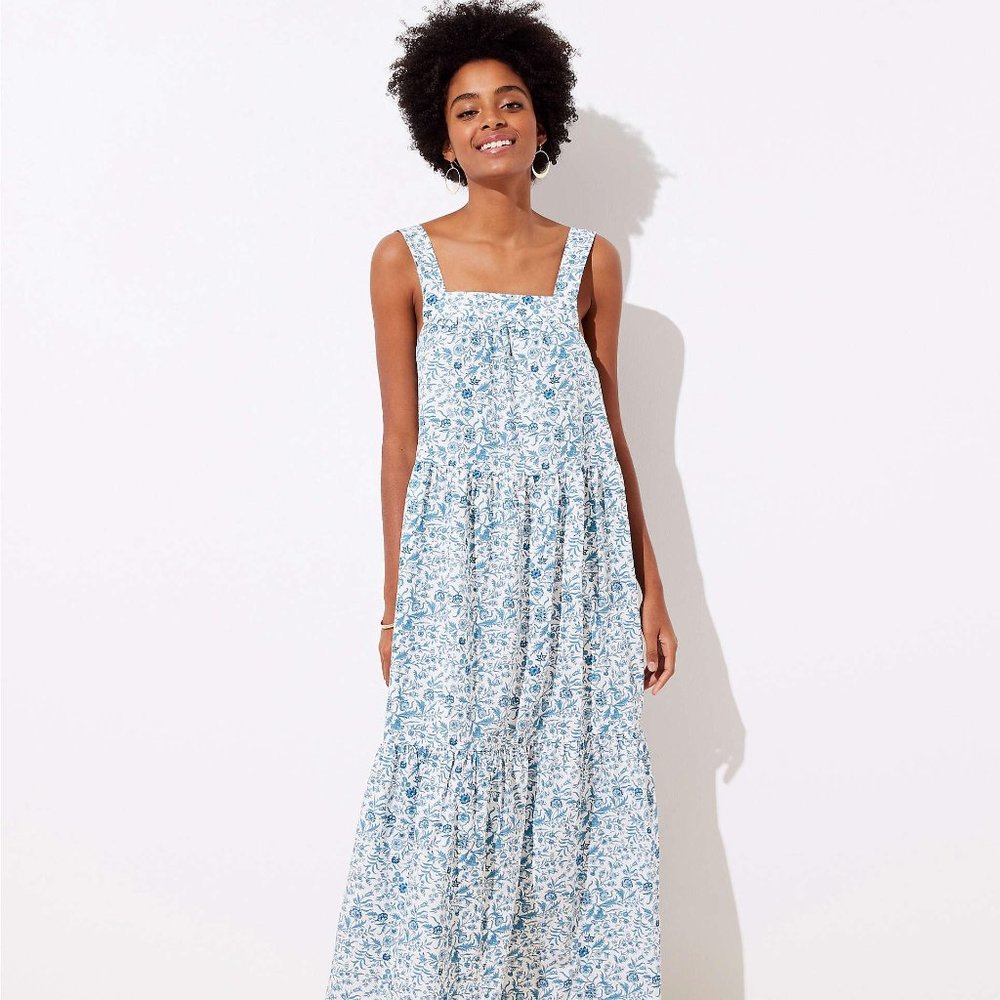 Loft Maxi Beach Dress Blue NWT Medium